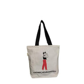 Earthsave Canvas Zipper Tote Bag for Women | Printed Multipurpose Cotton Bags | Cute Hand Bag for Girls